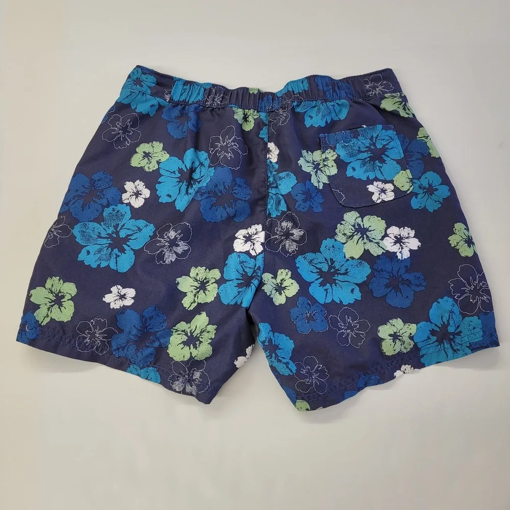 Reel Legends‎ Mens Floral Swim Trunks Shorts Blue Green White Size S Fishing